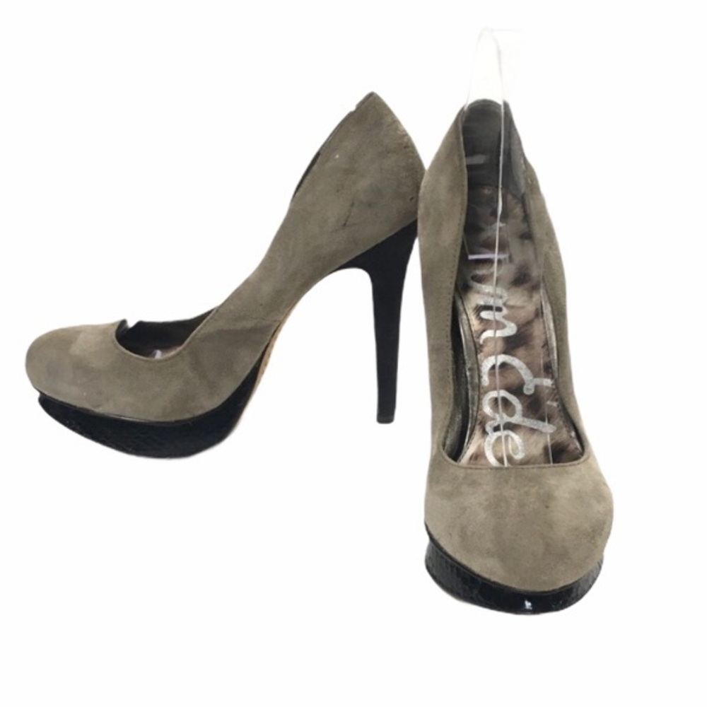 Sam Edelman Putty Kidsuede Platform Heels Size 7.5